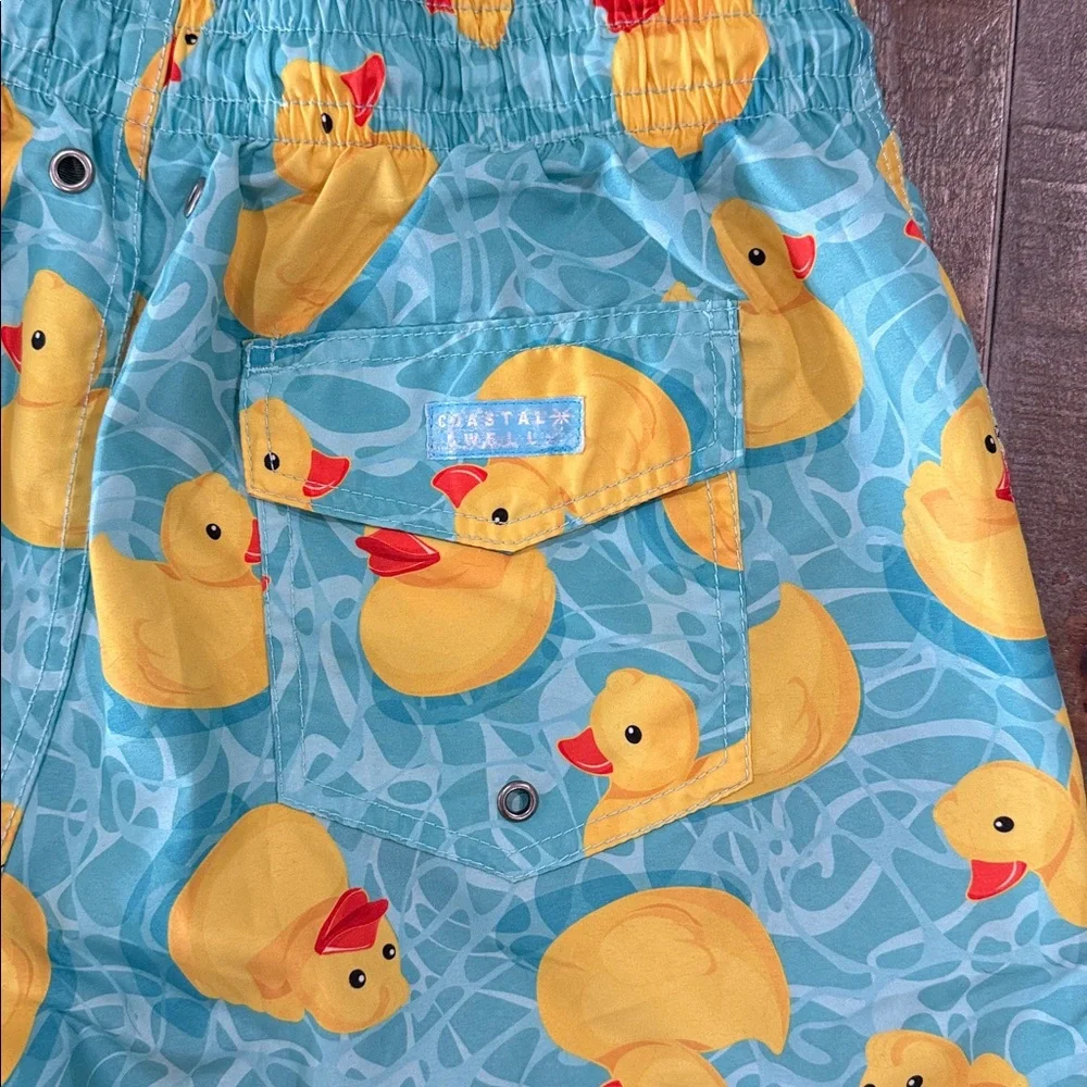 Coastal Swell Men's Blue Rubber Ducky Swim Trunks - Size Medium - Picture 7 of 9
